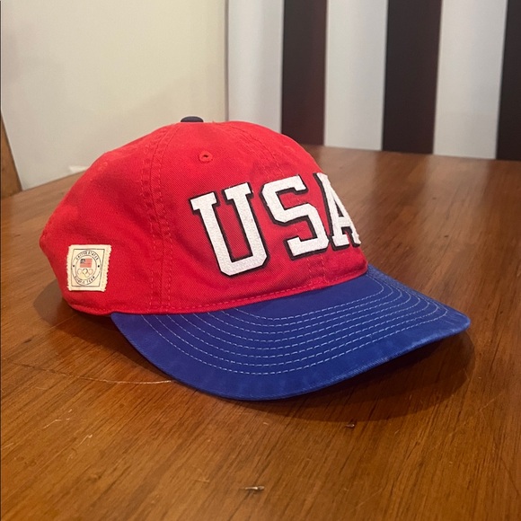 Polo Ralph Lauren USA Olympic Hat Cap Strap Back red blue